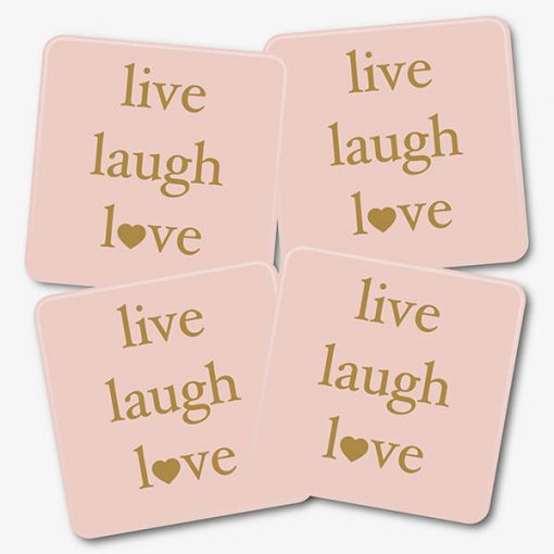 Pink Live Laugh Love Coasters