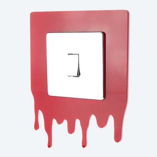 Light Switch / Socket Surround - Single Red Paint Run / Blood Run