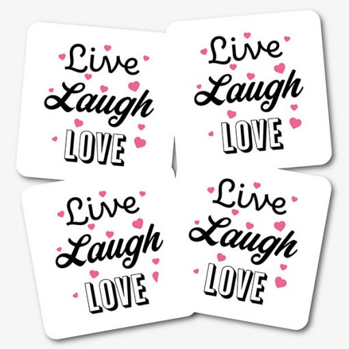 White Live Laugh Love Coasters