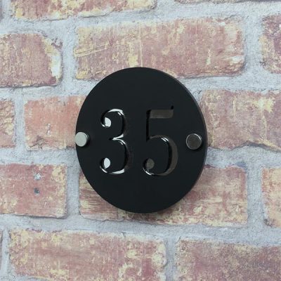 Round Modern Acrylic House Number - Bobo & Bob