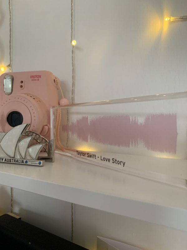 Portrait Personalised Sound Wave Block - Pink - Taylor Swift