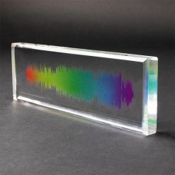 Acrylic Personalised Sound Wave Block Rainbow