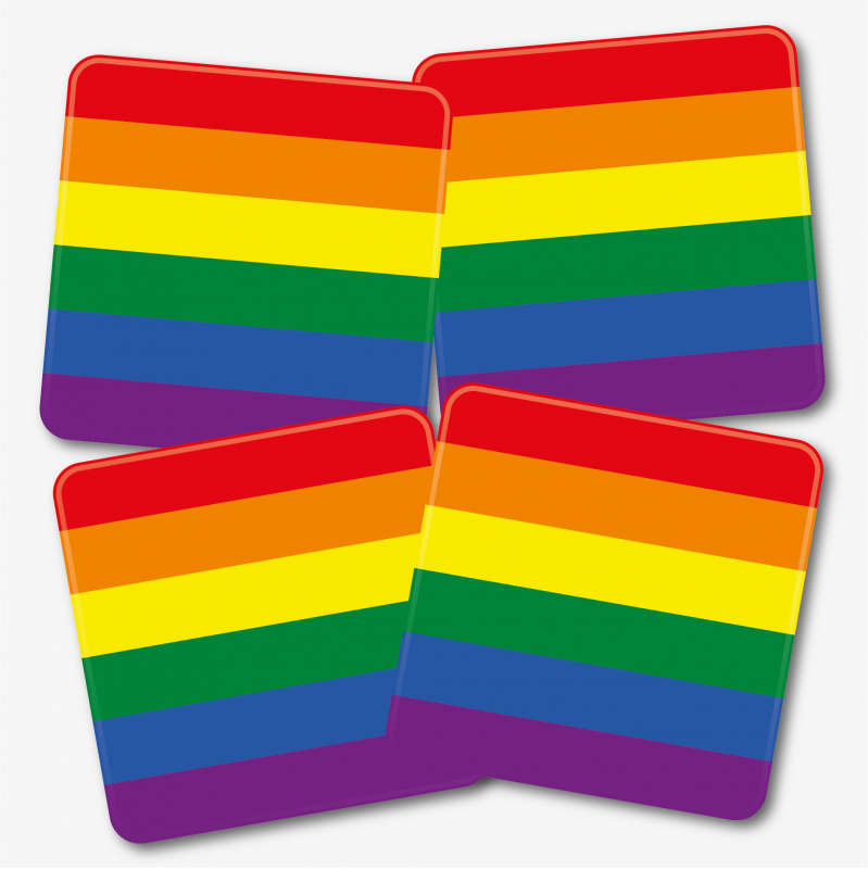 Rainbow Flag Coasters - Set of 4