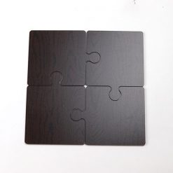 Dark Wood Jigsaw Coaster Set