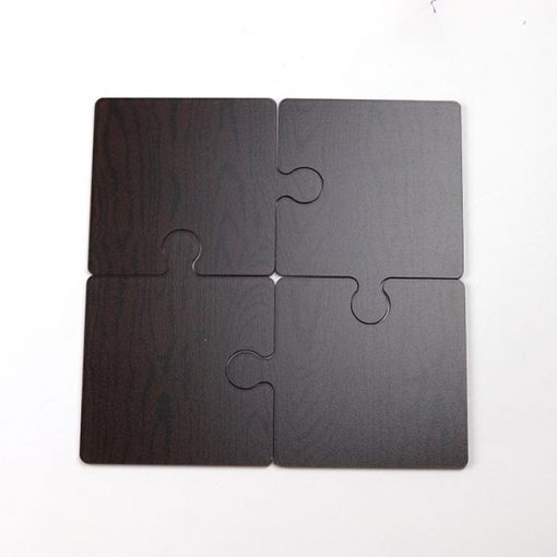 Dark Wood Jigsaw Coaster Set