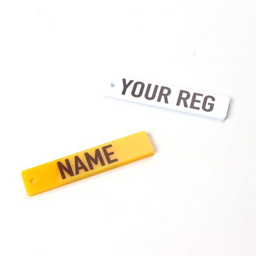 License Plate Style Key Rings Set