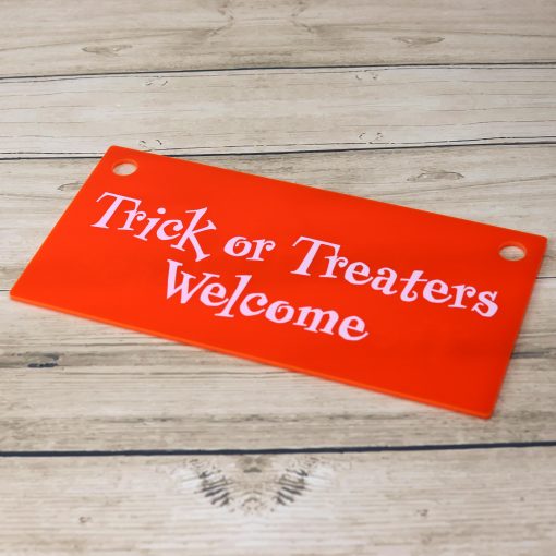 Trick or Treat Double-Sided Door Sign - Trick Or Treaters Welcome