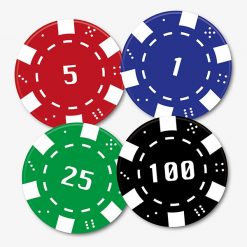 4 Poker Chips Coaster Set