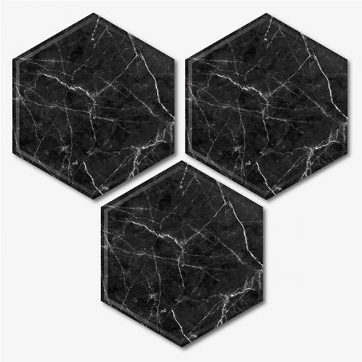 Black Marble Hexagon Coasters