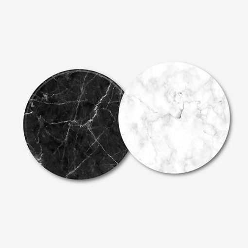 Black and White Marble Coaster Set
