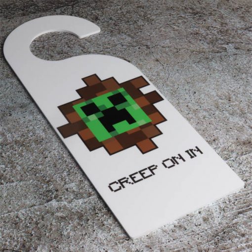 Creep On In Minecraft Door Hanger