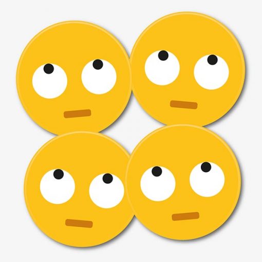 Eye Roll Emoji Coasters