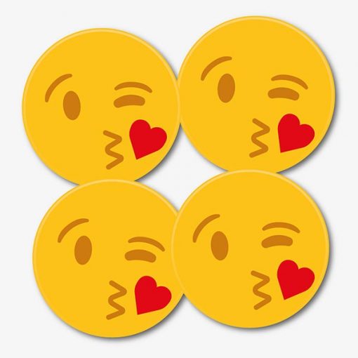 Kissing Emoji Emoji Coasters