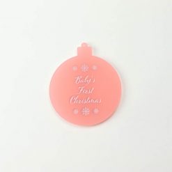 Pink Baby's First Christmas Bauble