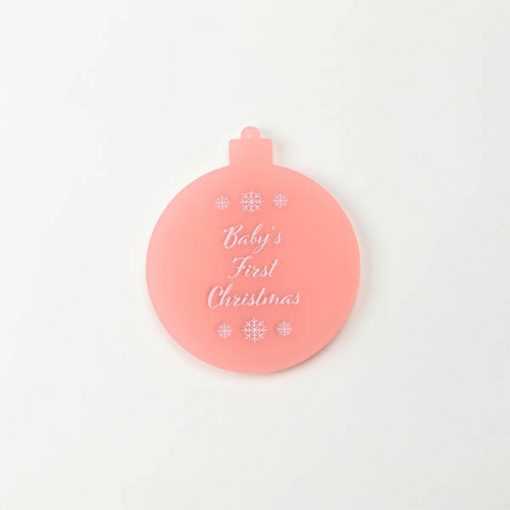 Pink Baby's First Christmas Bauble