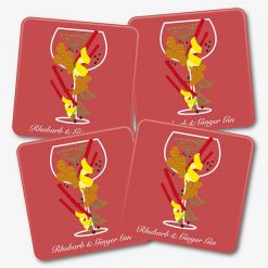 Rhubarb and Ginger Gin Coasters