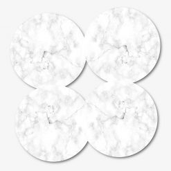 White Marble Round Coasters