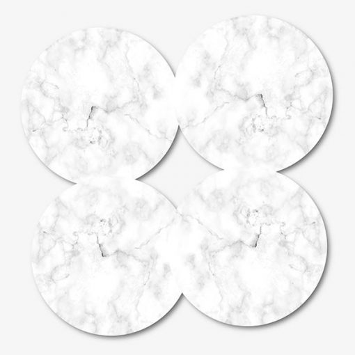 White Marble Round Coasters