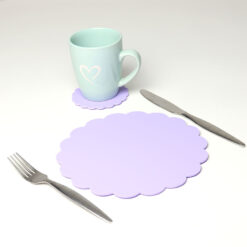 Place Setting with Scalloped Edge Coaster and Placemat