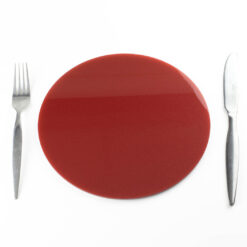 Red Metallic Circle Placemat with Cutlery