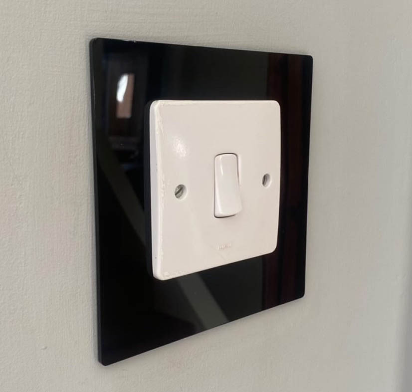Dark Side Light Side Single Light Switch Surround Printed Acrylic Socket 
