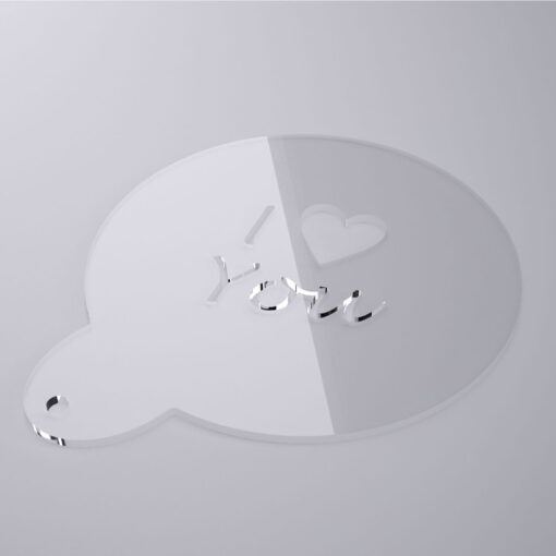 I Love You Coffee Stencil - Heart