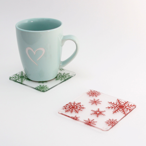 Printed Acrylic Snowflake Coasters
