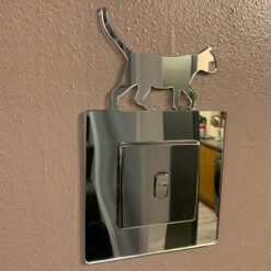Light Switch / Socket Surround - Silver Mirror Cat