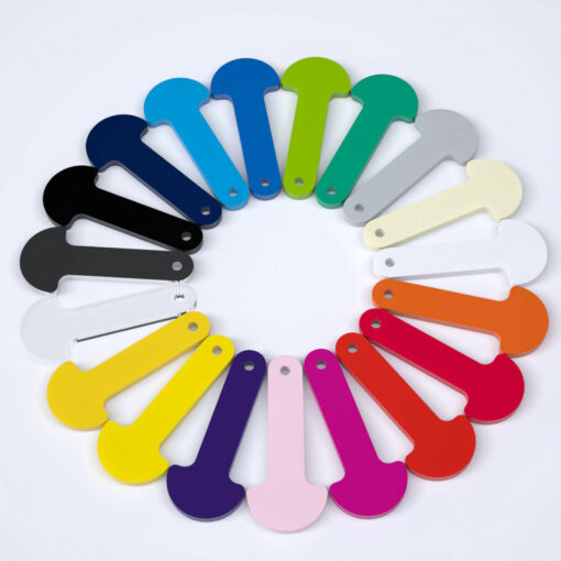 Acrylic Shopping Trolley Release Key Rings - Solid Colours