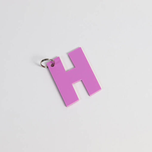 Big Letter Key Ring - Pink H