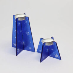 Snowflake Tea Light Holder Set - Blue