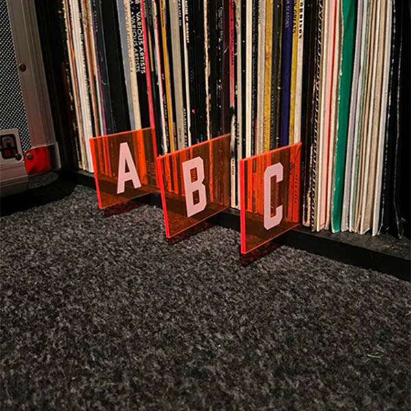 Acrylic Vinyl Record Dividers - A B C