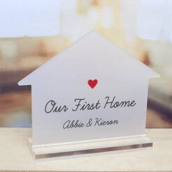 Our First Home House Shaped Sign_Lead Image Side