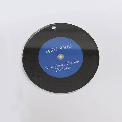 Personalised Vinyl Record Keyrings_Dad's Song