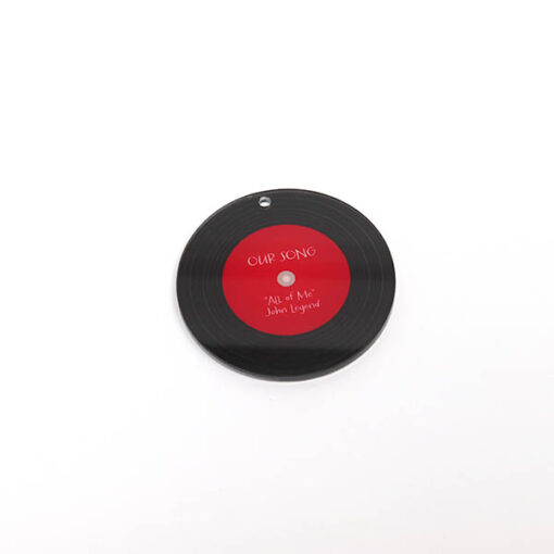 Personalised Vinyl Record Keyrings_Red