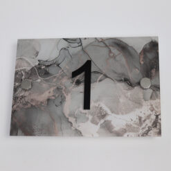 Grey and Pink Marble Acrylic House Sign with Custom Numbers