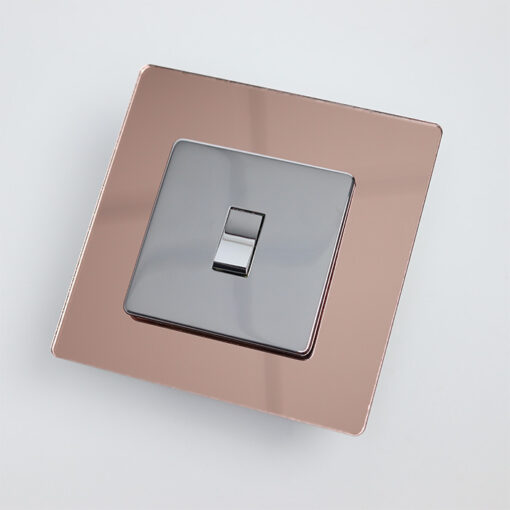 Rose Gold Mirror Light Switch Surrounds / Socket Surrounds